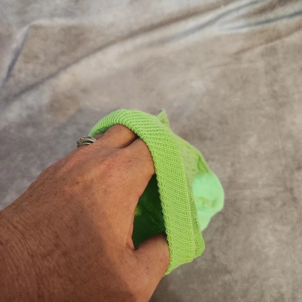 Vintage 80s Bonjour Green Cable Knit Socks‎